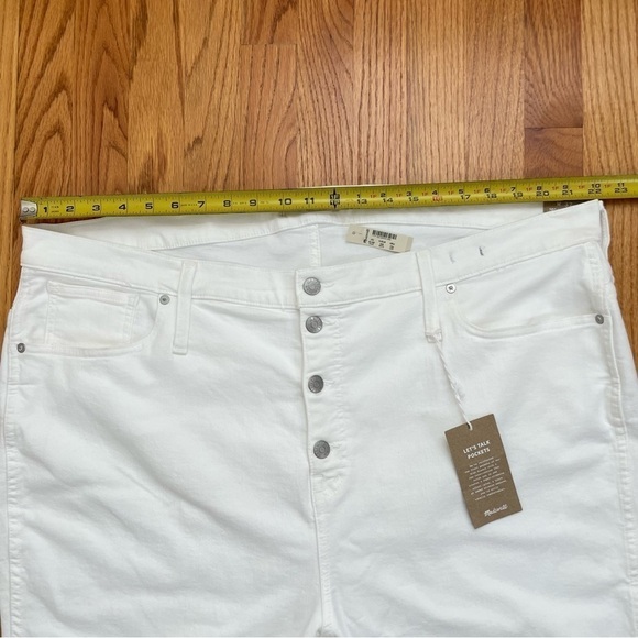 MADEWELL 10” High-Rise Skinny 37 T Tall white denim jeans NWT - Picture 5 of 16